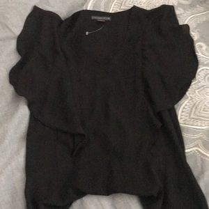 Black dressy ruffled shirt